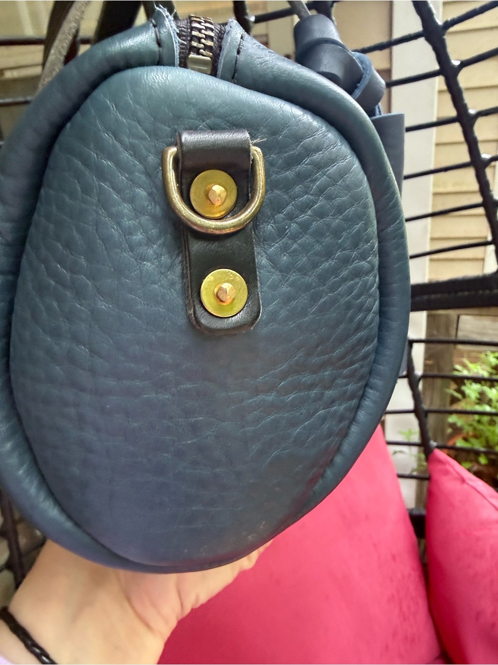 Go Forth Goods Smokey Blue small Jane Satchel with Tassel - Picture 9 of 14